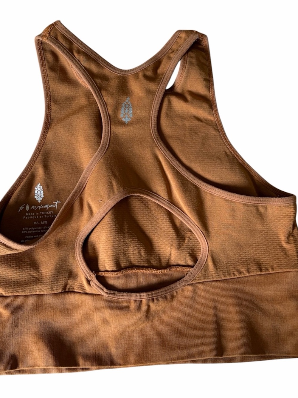 Free People Burnt Orange Racerback Sports Bra - EVERY SINGLE TIME BRA - Picture 2 of 2